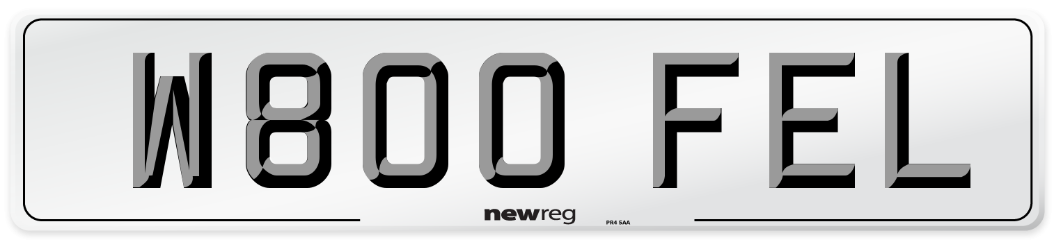 W800 FEL Number Plate from New Reg